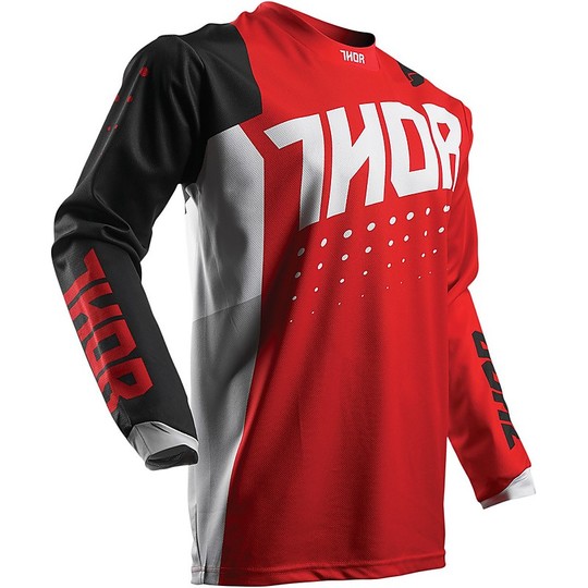 Maglia Motocross Enduro Bimbo Thor pulse Nero Rosso - Stemaracing